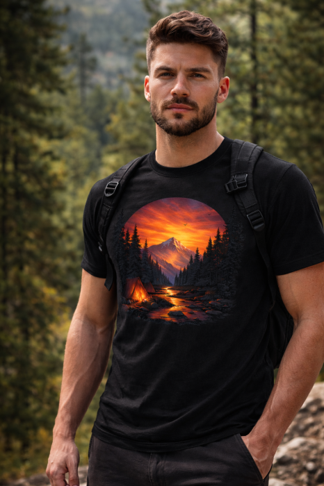 Sunset Wilderness tricou lifestyle outdoor urban streetwear alb Mannzes [2]