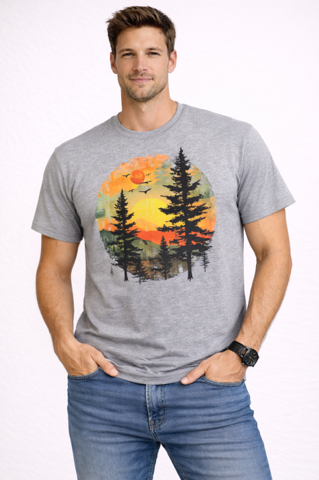 Wild Sunset tricou lifestyle outdoor urban streetwear gri Mannzes [11]