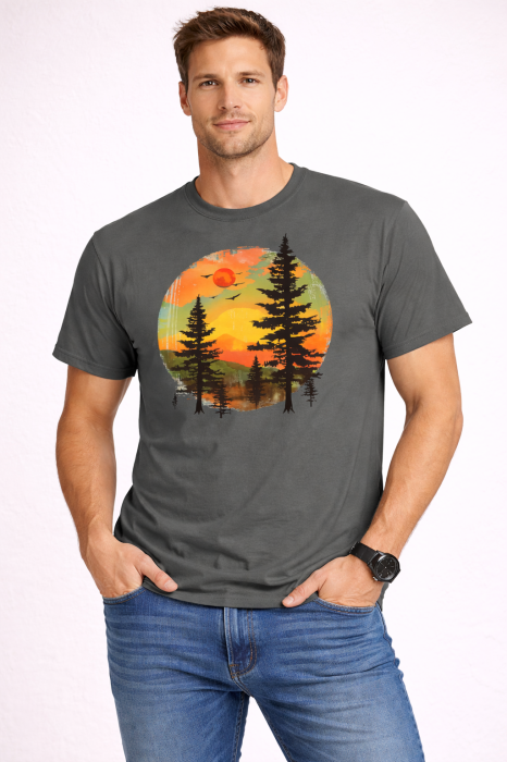 Wild Sunset tricou lifestyle outdoor urban streetwear gri Mannzes [6]