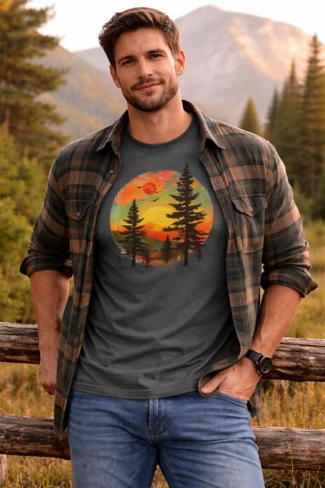 Wild Sunset tricou lifestyle outdoor urban streetwear gri Mannzes [7]