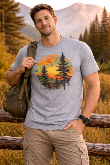 Wild Sunset tricou lifestyle outdoor urban streetwear gri Mannzes [13]