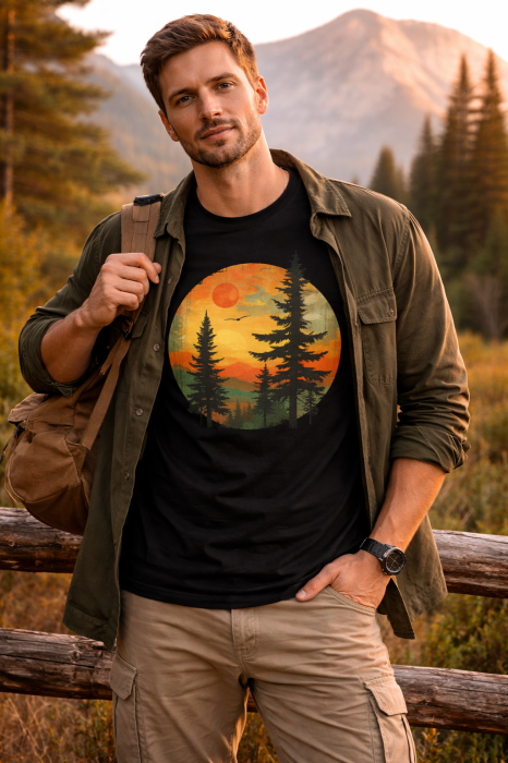 Wild Sunset tricou lifestyle outdoor urban streetwear gri Mannzes [10]