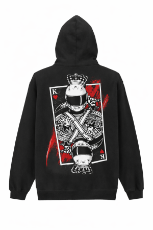 Hanorace Moto - Hanorac Rider King Mannzes din bumbac premium pentru motocicliști