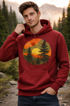 Livrare Imediata-Reduceri - Hanorac Wild Sunset Garnet marime XL