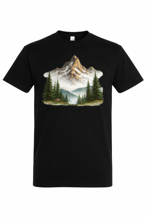 Tricouri Camping & Outdoor - Tricou Alpine Escape Mannzes culoare Atoll Blue cu print munte si peisaj natura