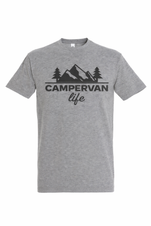 Tricouri Camping & Outdoor - Tricou Campervan Life Mannzes cu design outdoor vanlife si munti, tricou pentru camping si aventura