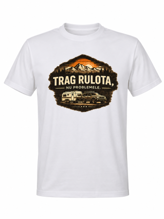 Livrare Imediata-Reduceri - Tricou Camping Rulotă TRAG RULOTA, NU PROBLEMELE- Marime M