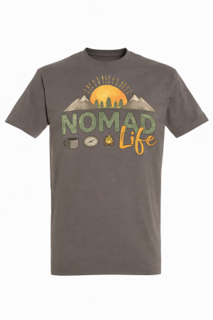 Tricouri - Tricou Nomad Life cu print outdoor colorat – Mannzes