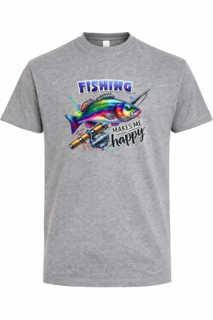 Tricouri Pescuit - tricou pescuit fishing makes me happy mannzes