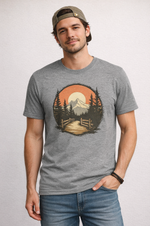 Produse - Sunset Escape tricou lifestyle outdoor urban streetwear gri Mannzes
