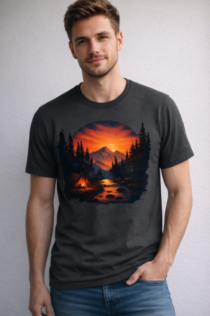 Tricouri - Sunset Wilderness tricou lifestyle outdoor urban streetwear alb Mannzes