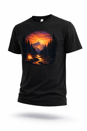 Tricouri Camping & Outdoor - Sunset Wilderness tricou lifestyle outdoor urban streetwear alb Mannzes