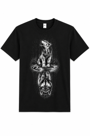 Tricouri - Tricou cu Lup Wolf Reflection – Mannzes
