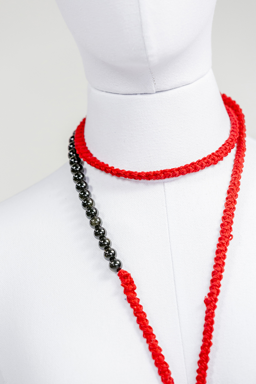 Colier Croșetat Manual cu Mărgele din Sticlă și Ciucure﻿ [2]