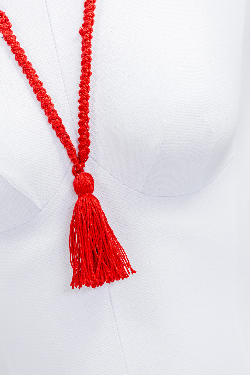 Colier Croșetat Manual cu Mărgele din Sticlă și Ciucure﻿ [3]