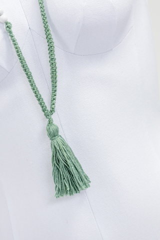 Colier Croșetat Manual cu Mărgele din Sticlă și Ciucure﻿ [2]