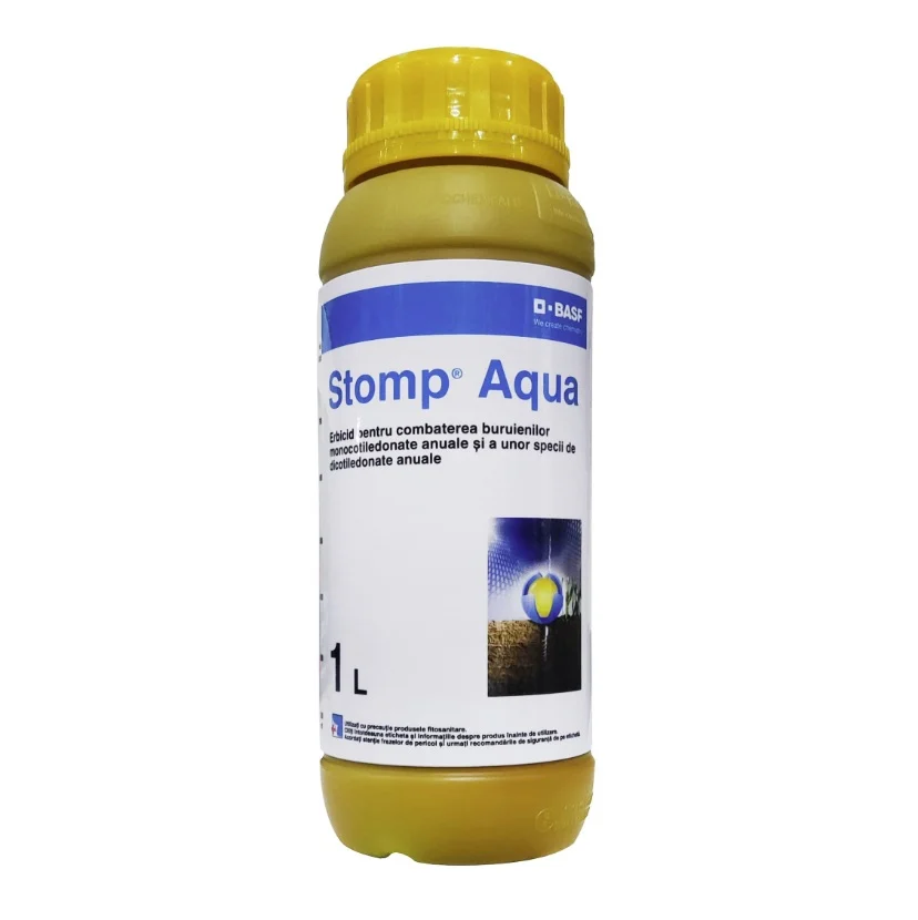 Pesticide - Erbicid STOMP AQUA, BASF, Preemergent, Selectiv, Porumb, Floarea Soarelui, Grau, Ceapa, Vita de vie