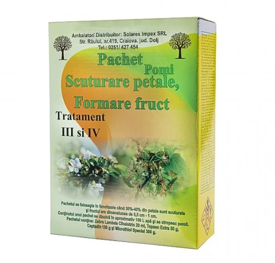 Fungicide - Pachet tratament III si IV pomi- scuturare petale 30%-40%, formare fruct 0.5cm- 1cm