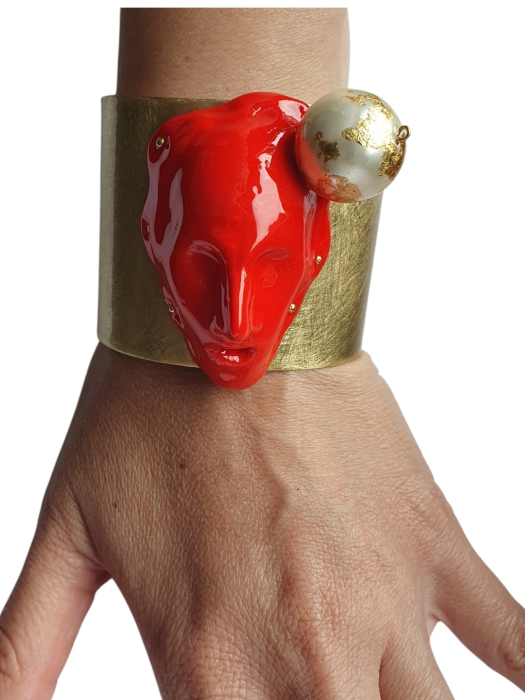 Brățară Red Portrait Cuff statement cu portret roșu [2]