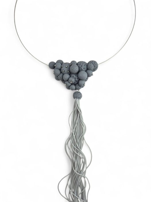 Colier Stormy Gray Spheres [4]