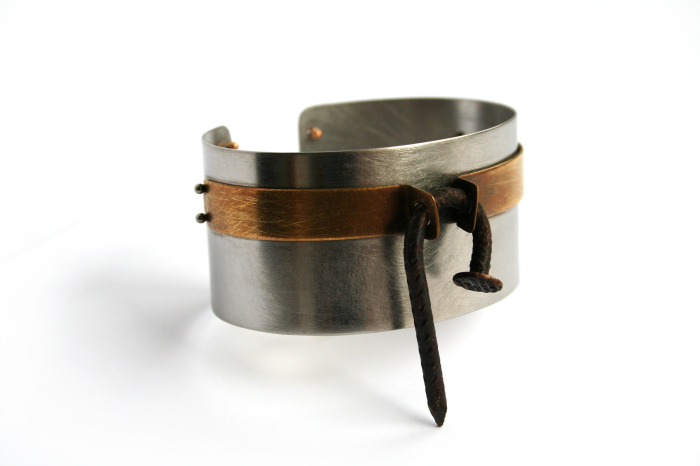 Brățară Nail Cuff statement cu accent industrial [3]