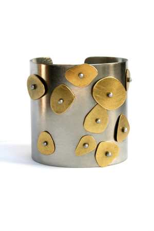 Brățări - Brățară Elements Bloom Cuff statement cu elemente organice mobile