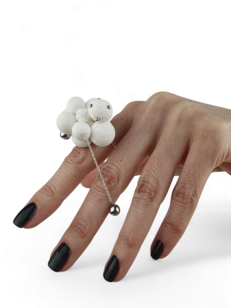 Inele - Inel White Spheres Muse | Bijuterie contemporană handmade