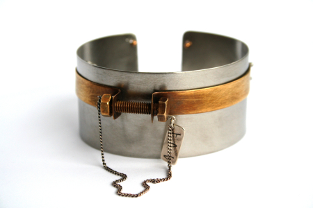Brățări - Brățară Screw Cuff statement cu element șurub și piuliță