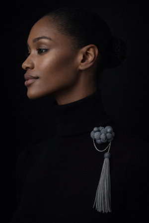 Broșă statement Stormy Gray Spheres | Bijuterie contemporană handmade [3]