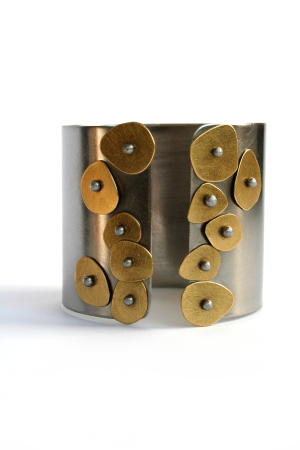 Brățări - Brățară Elements Petals Cuff statement cu elemente organice mobile