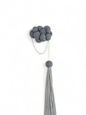 Broșă statement Stormy Gray Spheres | Bijuterie contemporană handmade [1]