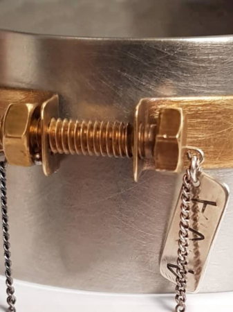 Brățară Screw Cuff statement cu element șurub și piuliță [2]