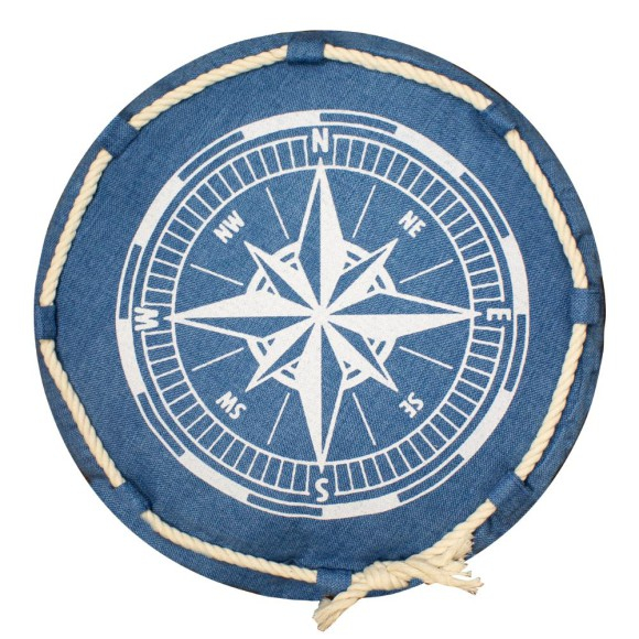 Pernă decorativă din denim cu busolă marină – 41x41x10 cm [1]