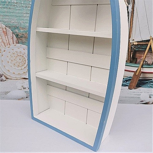 Decorațiune din Lemn în Formă de Bărcuță cu Elemente Marine – 42×20×7 cm [5]