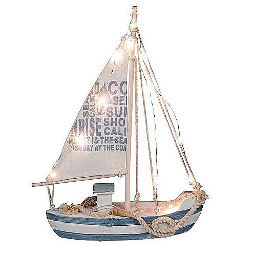 Barca decorativa bleu cu Led-uri [1]