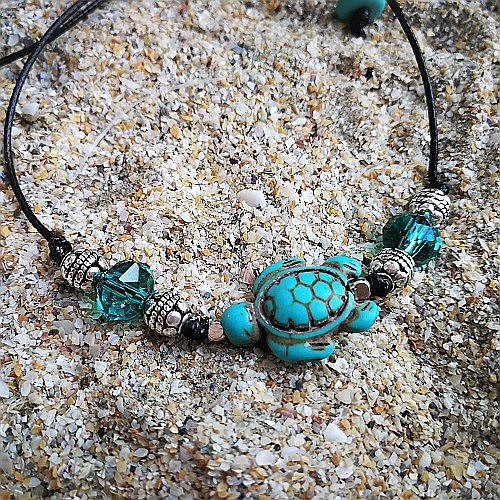 Bratara handmade Blue Sea Turtle [3]