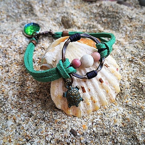 Bratara handmade Green Turtle [5]