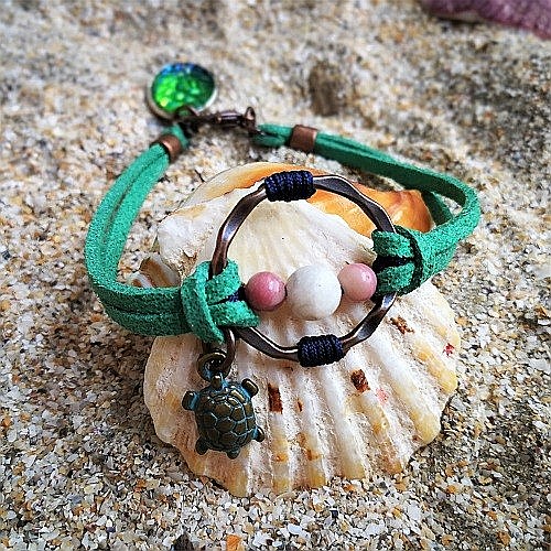 Bratara handmade Green Turtle [2]