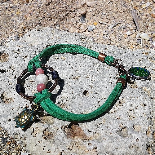 Bratara handmade Green Turtle [4]