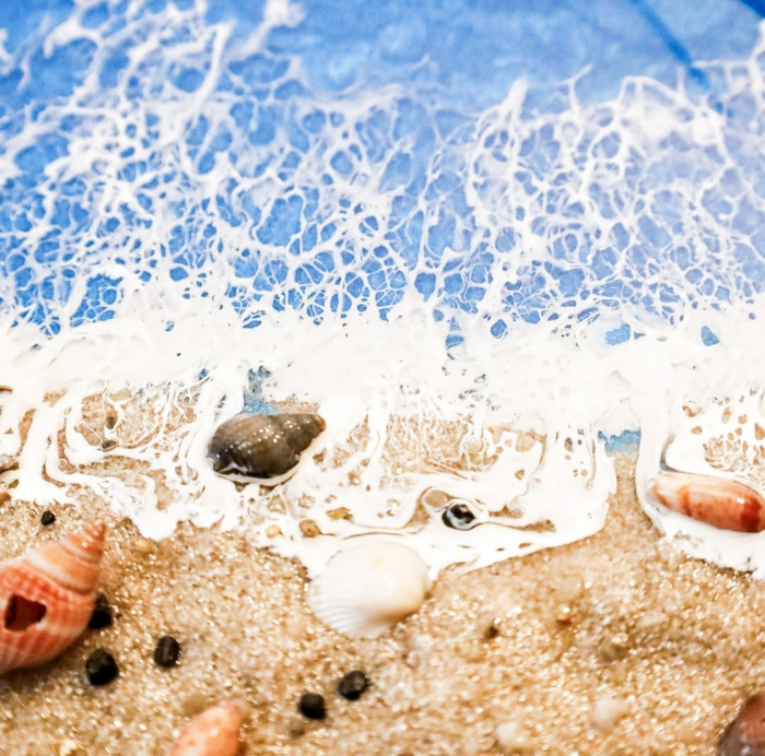 Ceas "Marea cu Valuri" – Lucrat Manual, produs fabricat in ROMANIA [2]