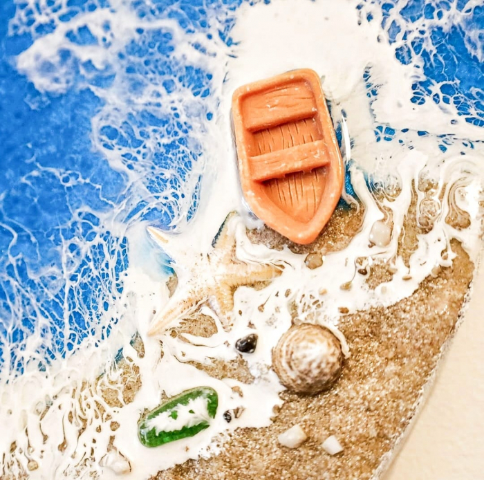 Ceas "Marea cu Valuri" – Lucrat Manual, produs fabricat in ROMANIA [3]