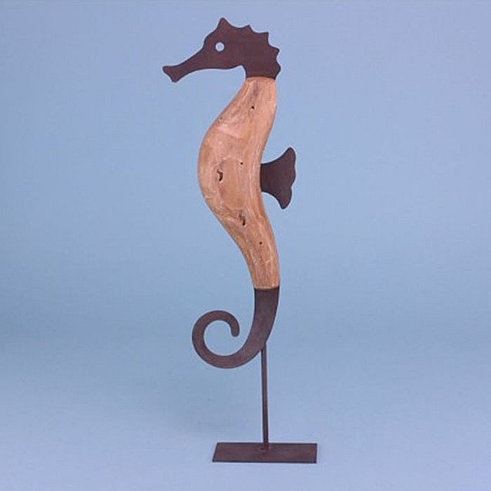 Decoratiune Calut de Mare din Lemn pe Stativ Metalic, 38cm [2]
