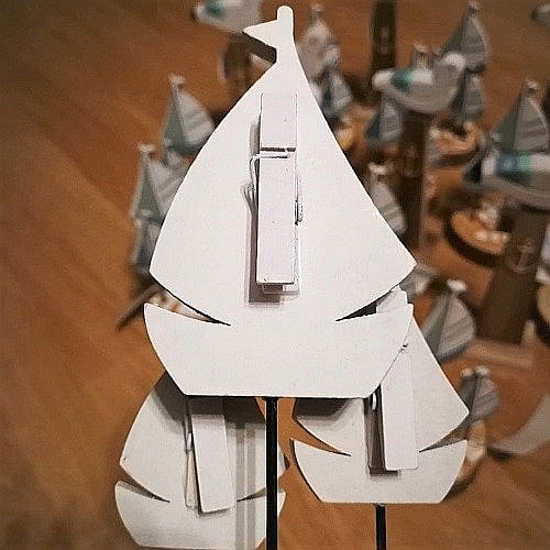 Decoratiune din lemn 3 Barcute [2]