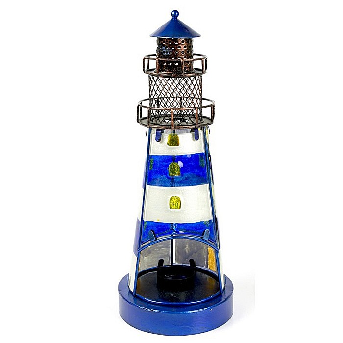 Decoratiune far de coasta din sticla, albastru, 32 cm [2]