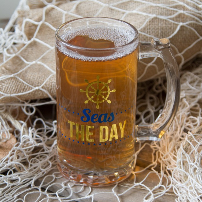 Halba de Bere "Seas the Day" cu Decor Timonă [5]