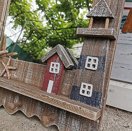 Oglinda "Beach" cu stea de mare / far de coasta, 60 cm [2]