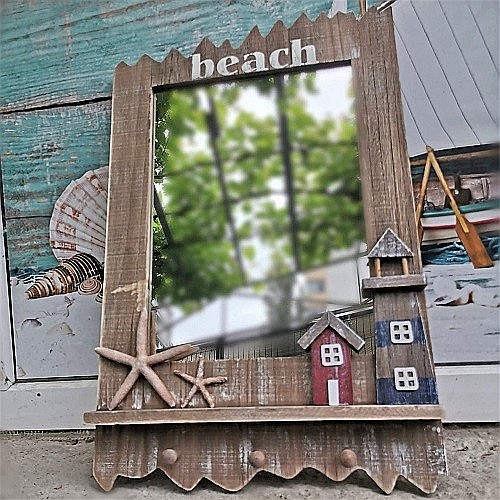 Oglinda "Beach" cu stea de mare / far de coasta, 60 cm [5]