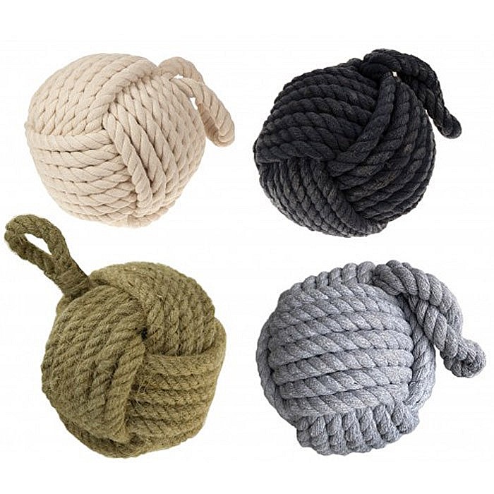 Opritor de usa decorativ, nod de franghie nautica, bleumarin, 14 cm [2]