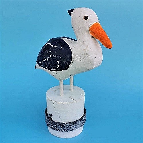 Pescarus decorativ alb cu albastru [3]