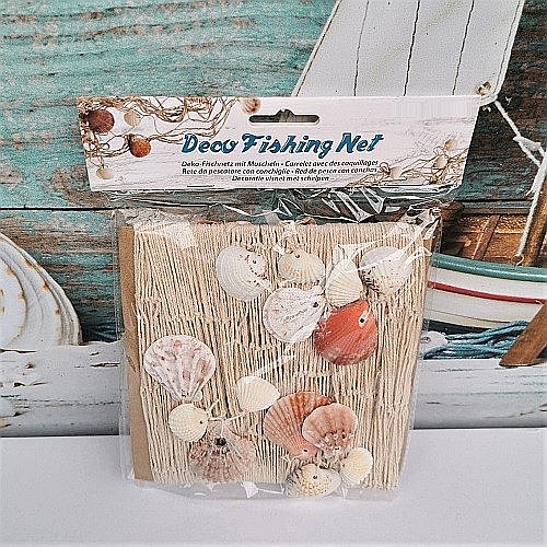 Plasă Decorativă de Pescuit cu Scoici Naturale – 100×200 cm [2]